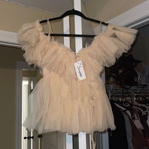 Off shoulder ballerina top